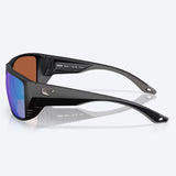 Costa Finlet Men's Matte Black Frame Green Mirror Lens Polarized Sunglasses
