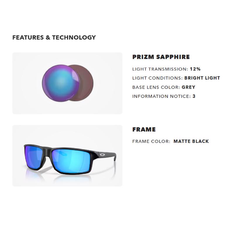 Oakley Gibston XL Men's Matte Black Frame Prizm Sapphire Lens Sunglasses