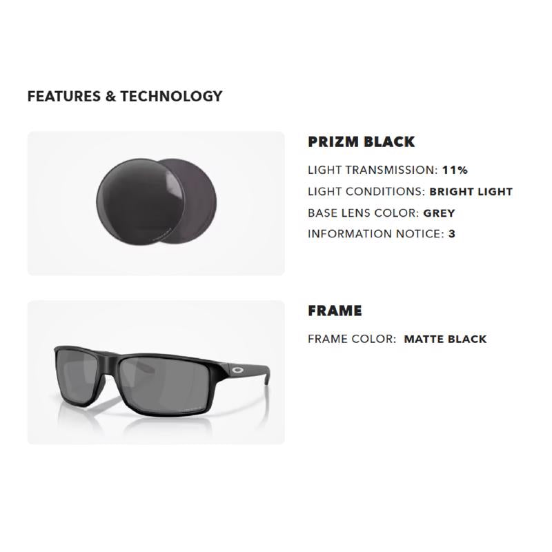 Oakley Gibston XL Men's Matte Black Frame Prizm Black Lens Sunglasses