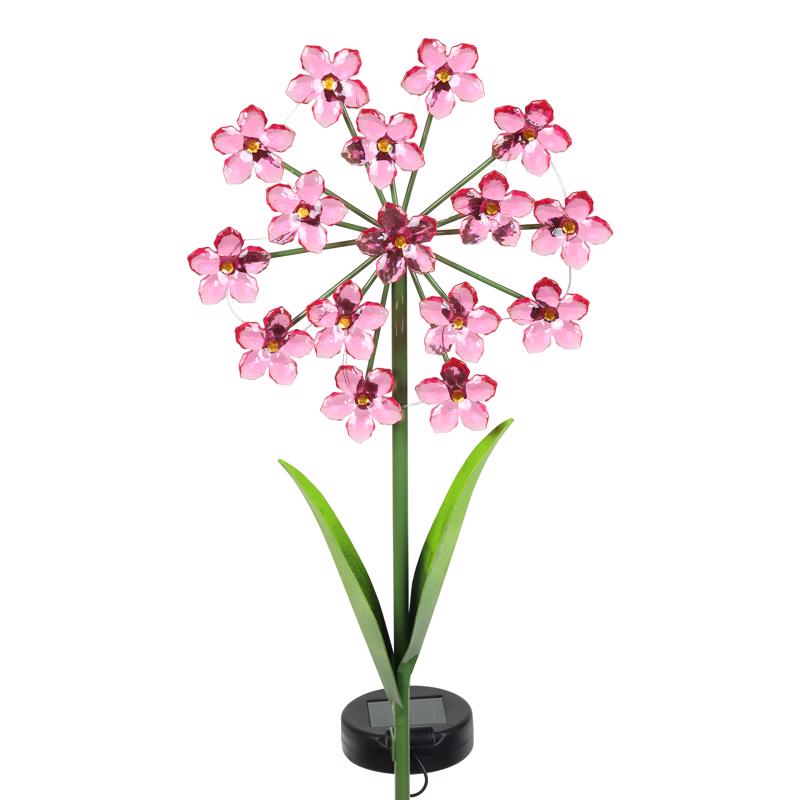 Exhart Pink Acrylic/Metal 31 in. H Flower Garden Yard Stake