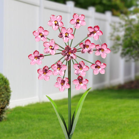 Exhart Pink Acrylic/Metal 31 in. H Flower Garden Yard Stake