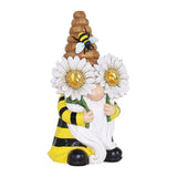 Exhart Assorted Resin 11 in. H Beekeeper Gnome Solar Statue