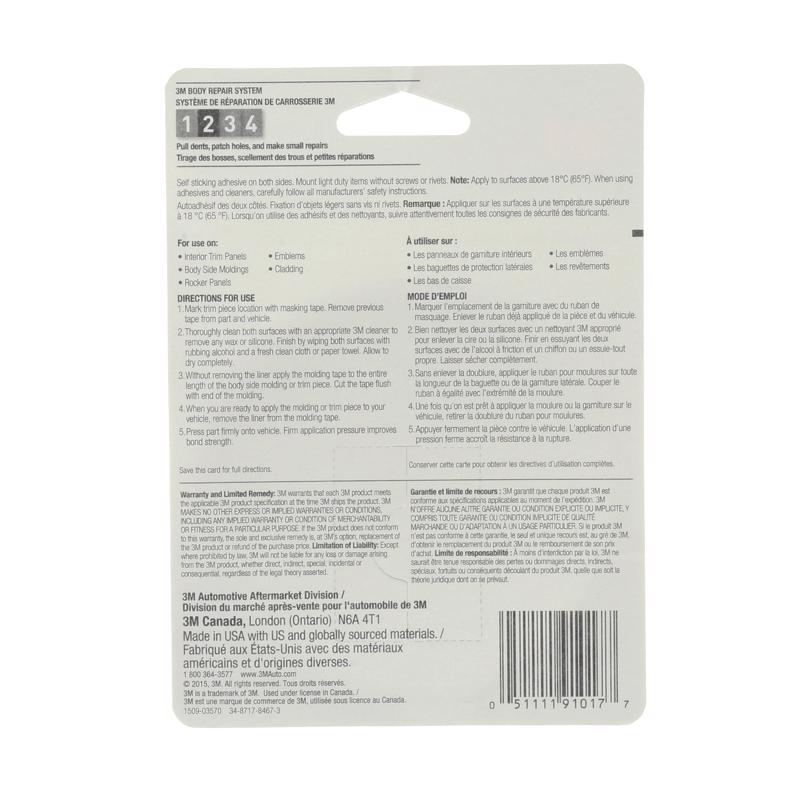 3M 174 in. L X 0.5 in. W Double-Sided Molding Tape