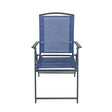 Living Accents 1-Position Blue Sling Folding Chair