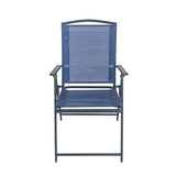 Living Accents 1-Position Blue Sling Folding Chair