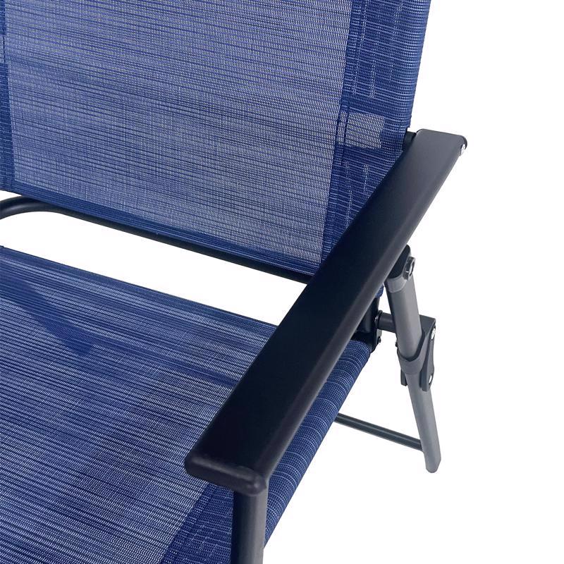 Living Accents 1-Position Blue Sling Folding Chair
