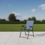 Living Accents 1-Position Blue Sling Folding Chair
