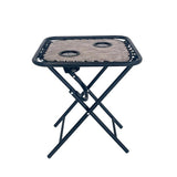 Living Accents Taupe Square Oxford Fabric Bungee Side Table