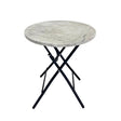 Living Accents Stone Finish Cream Round Metal Folding Side Table