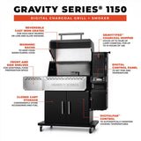 Masterbuilt 1150 in. Gravity Series Charcoal/Wood Grill and Smoker Black