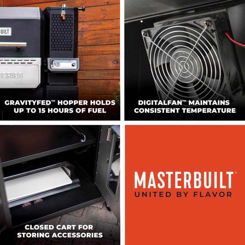 Masterbuilt 1150 in. Gravity Series Charcoal/Wood Grill and Smoker Black
