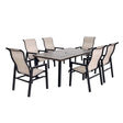 Living Accents 7 pc Brown Steel Sling Dining Set