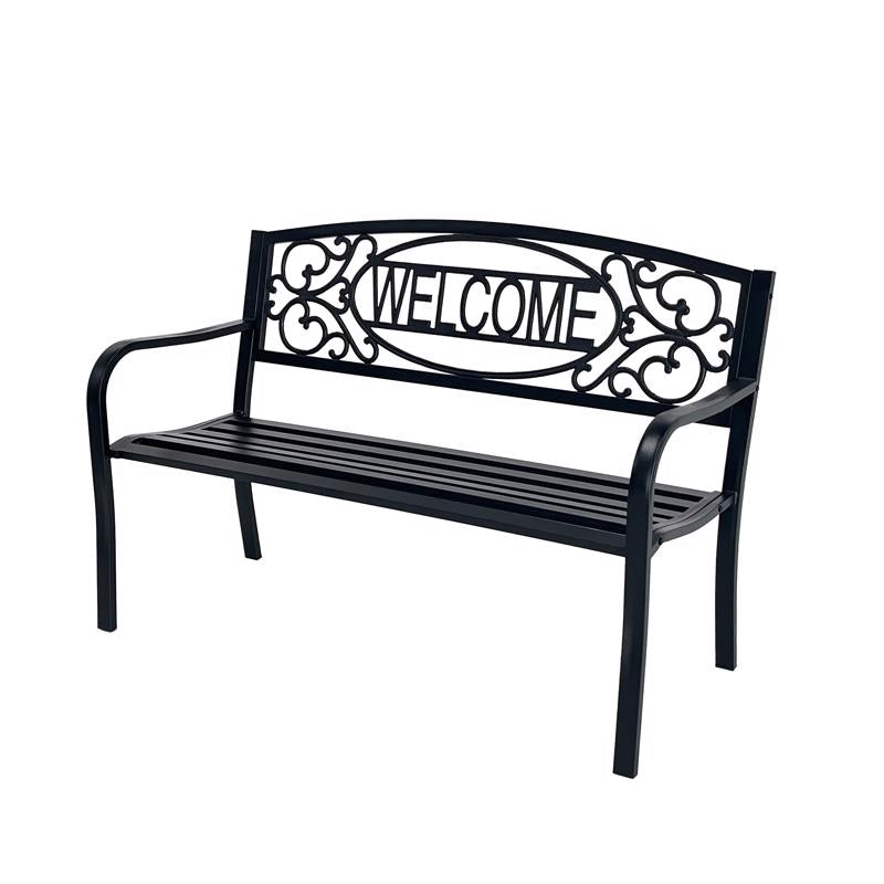 Living Accents Steel Welcome Bench 34.25 in. H X 24.41 in. L X 50 in. D
