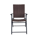 Living Accents Wicker 1-Position Brown Hard Arm Folding Chair