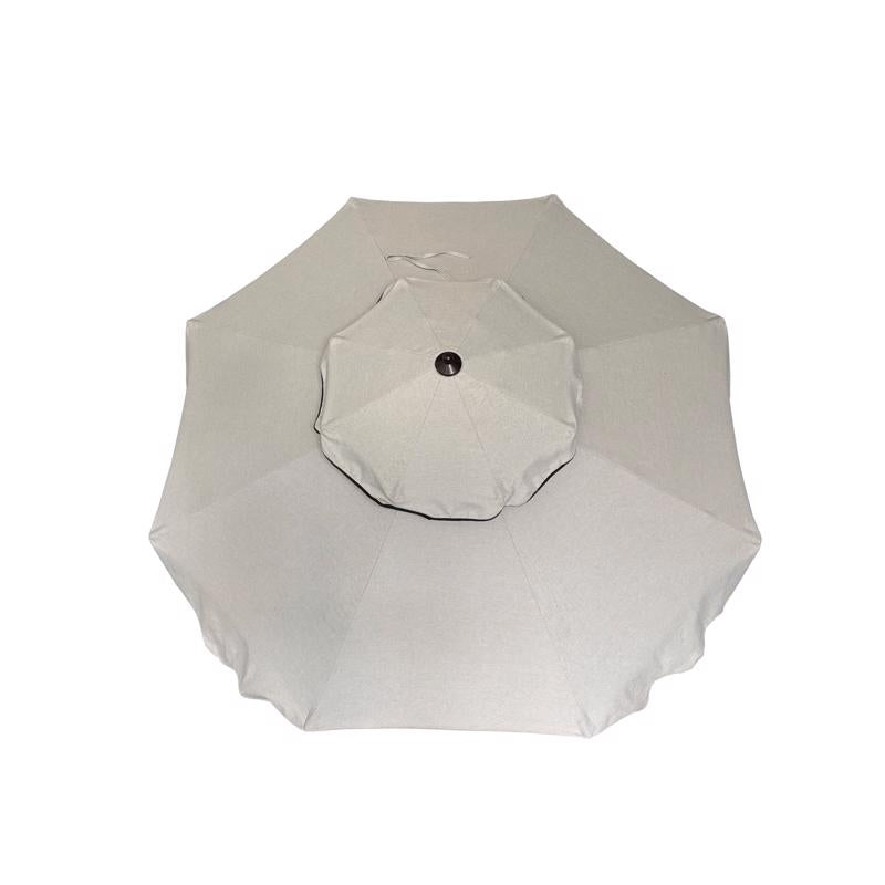 Living Accents Scalloped 9 ft. Tiltable Tan Patio Umbrella