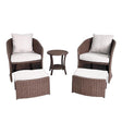 Living Accents Ashton 5 pc Brown Steel Casual Chat Set Gray Reversible Cushion