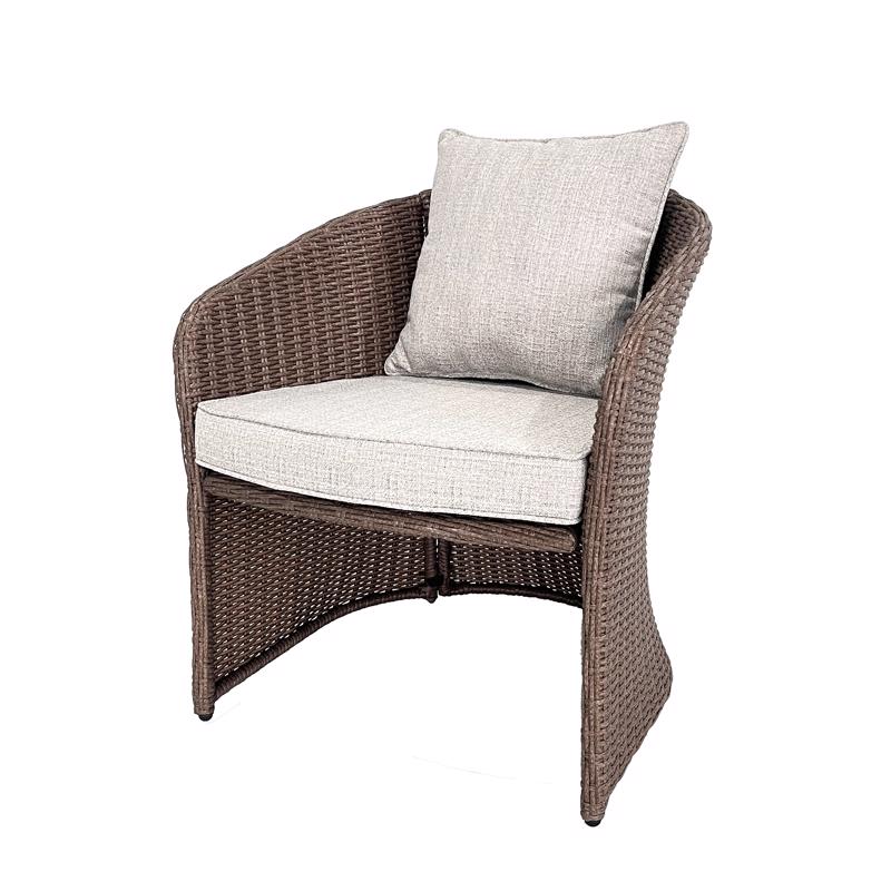 Living Accents Ashton 5 pc Brown Steel Casual Chat Set Gray Reversible Cushion