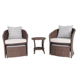 Living Accents Ashton 5 pc Brown Steel Casual Chat Set Gray Reversible Cushion