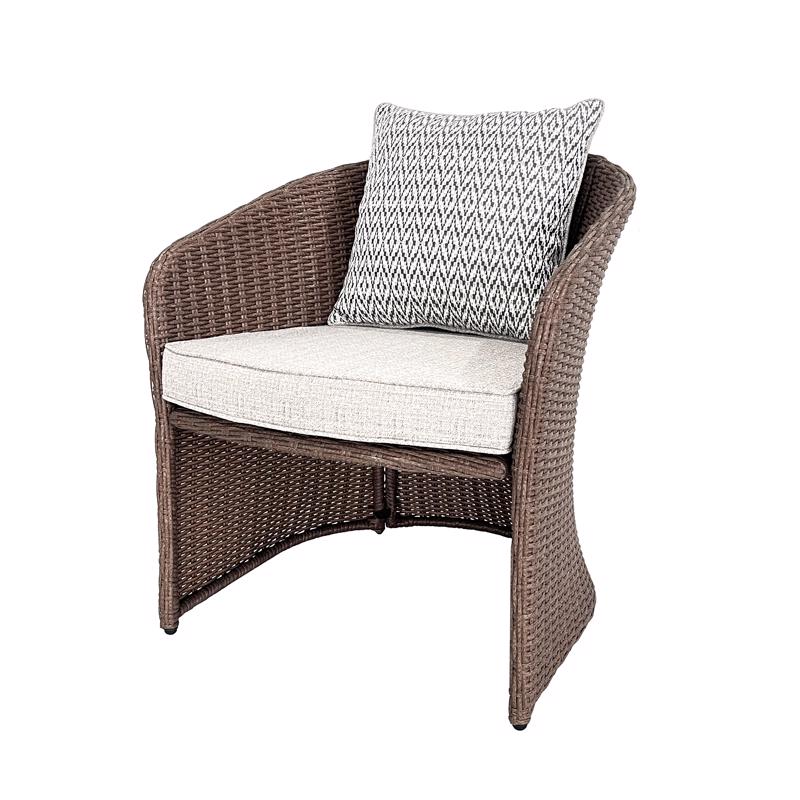 Living Accents Ashton 5 pc Brown Steel Casual Chat Set Gray Reversible Cushion