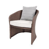 Living Accents Ashton 5 pc Brown Steel Casual Chat Set Gray Reversible Cushion