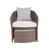 Living Accents Ashton 5 pc Brown Steel Casual Chat Set Gray Reversible Cushion