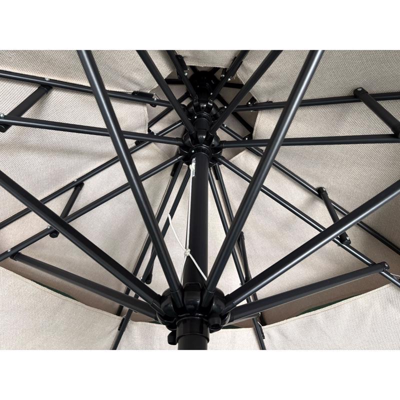 Living Accents Pagoda 9 ft. Tiltable Taupe Patio Umbrella