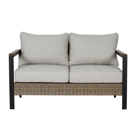 Living Accents Rhett 4 pc Black Steel Contemporary Patio Set Tan
