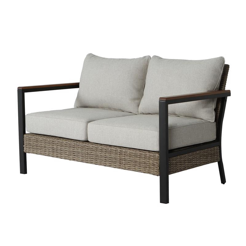 Living Accents Rhett 4 pc Black Steel Contemporary Patio Set Tan