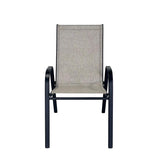 Living Accents Tan Sling Black Steel Frame Stackable Dining Chair