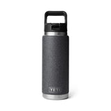 YETI Rambler 26 oz Black Stone BPA Free Bottle with Straw Cap
