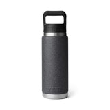 YETI Rambler 26 oz Black Stone BPA Free Bottle with Straw Cap