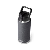 YETI Rambler 26 oz Black Stone BPA Free Bottle with Straw Cap