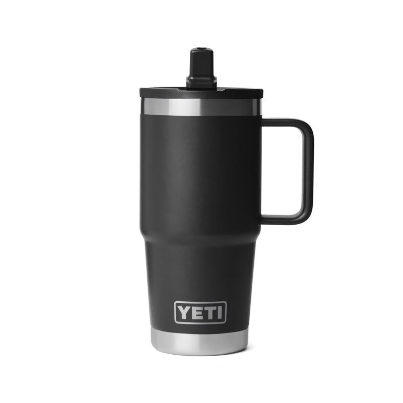 YETI Rambler 20 oz Black BPA Free Travel Straw Mug