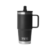 YETI Rambler 20 oz Black BPA Free Travel Straw Mug