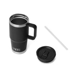 YETI Rambler 20 oz Black BPA Free Travel Straw Mug