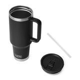 YETI Rambler 40 oz Black BPA Free Travel Straw Mug