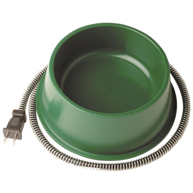 Farm Innovators Green Plastic 1 qt Heated Pet Bowl For Small Animals