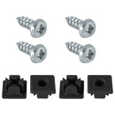 Custom Accessories Black/Silver Metal/Nylon License Plate Fasteners