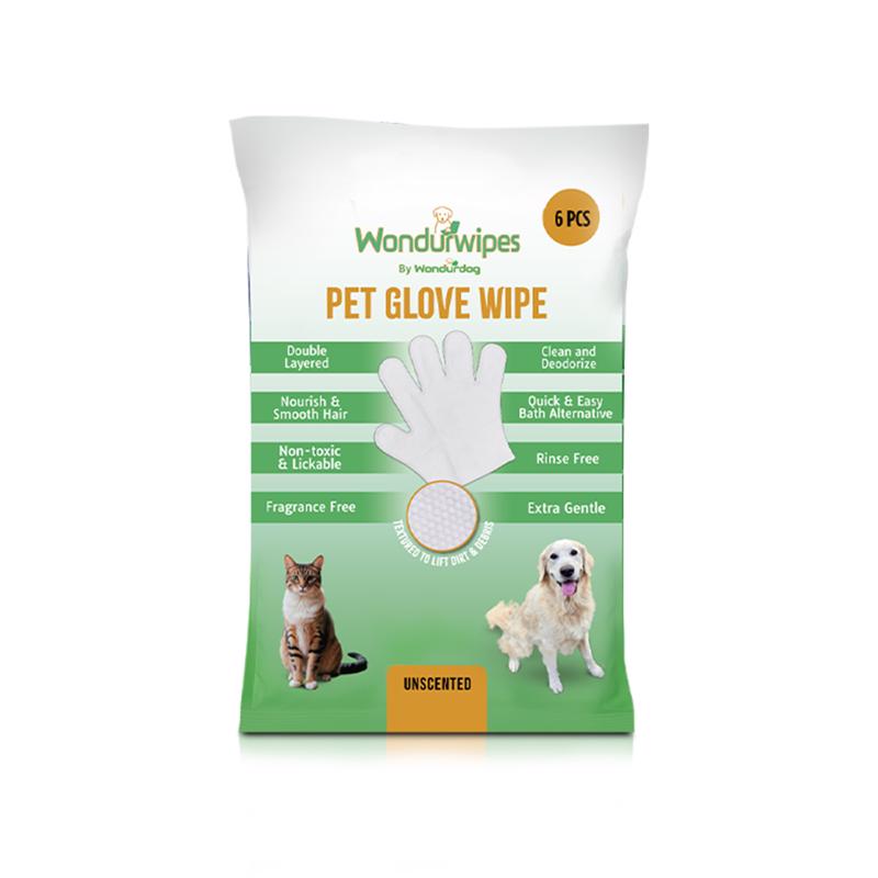 Wondurdog White Unscented All Pets Glove Wipes 8.2 oz 6 pk