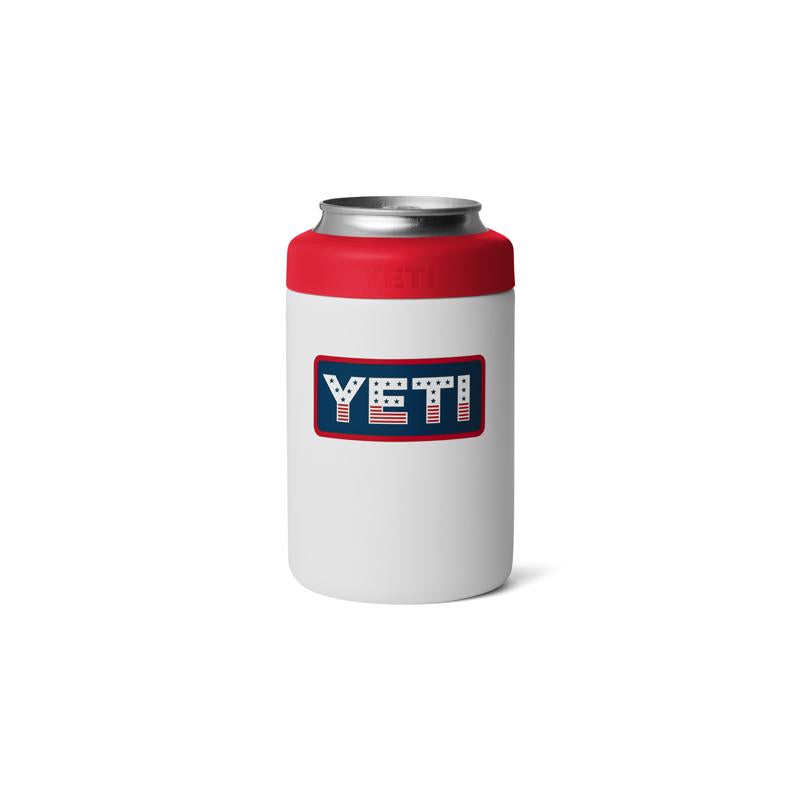 YETI COOLERS LLC YETI Rambler 12 oz White Patriotic BPA Free Badge Colster Can Insulator