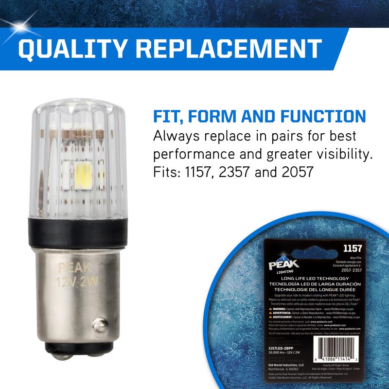 Peak LED Forward Lighting Miniature Automotive Bulb 1157
