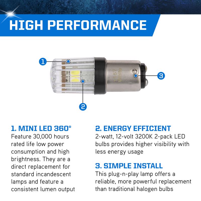 Peak LED Forward Lighting Miniature Automotive Bulb 1157
