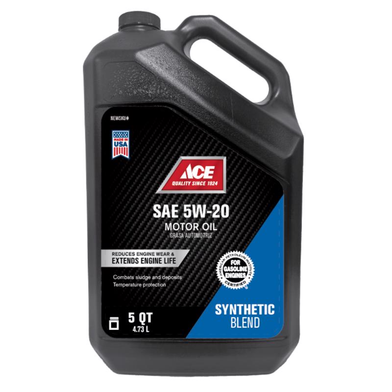 Ace 5W-20 Gasoline Synthetic Blend Motor Oil 5 qt 1 pk