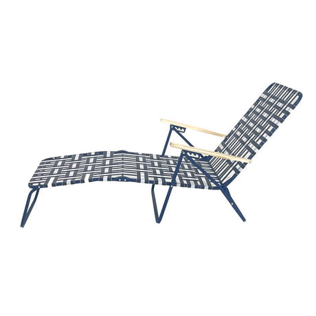 Living Accents Multi-Position Blue/White Striped Folding Lounger