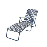 Living Accents Multi-Position Blue/White Striped Folding Lounger