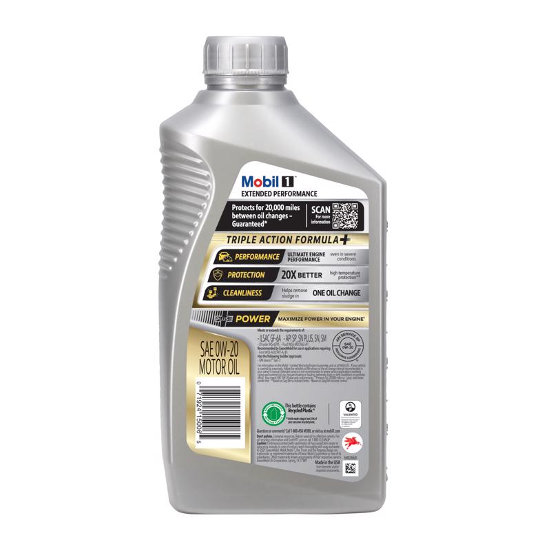 Mobil 1 Extended Peformance 0W-20 Gasoline Synthetic Motor Oil 1 qt