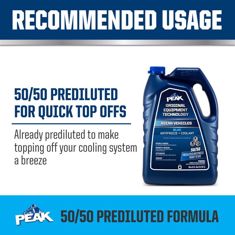 Peak Asian Blue 50/50 Antifreeze/Coolant 1 gal