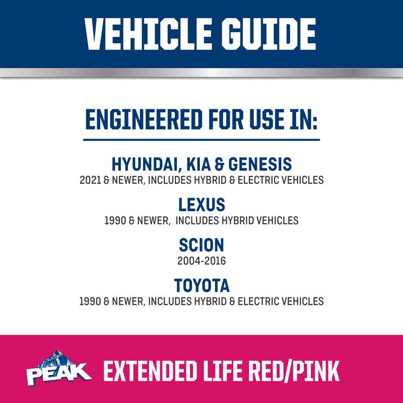 Peak Asian Red/Pink 50/50 Antifreeze/Coolant 1 gal