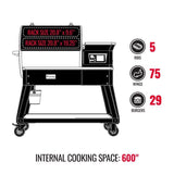 Recteq Patio Legend 600 Wood Pellet WiFi Grill and Smoker Black/Silver