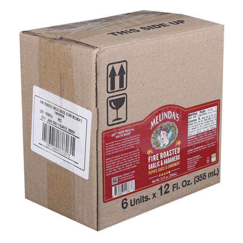 Melinda's Foods Fire Roasted Garlic and Habanero Hot Sauce 12 oz